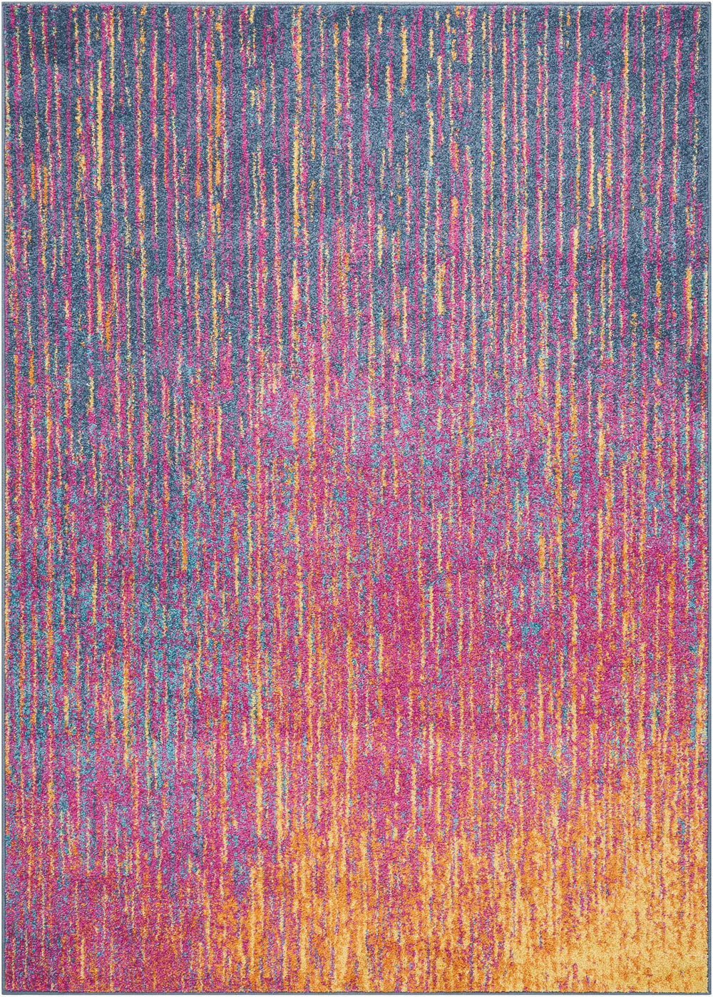 5' X 7' Blue And Pink Abstract Power Loom Area Rug - Homeroots - Flyclothing LLC