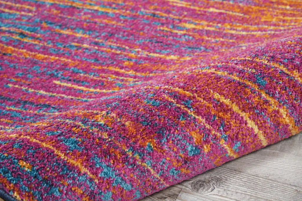 8' X 10' Blue And Pink Abstract Power Loom Area Rug - Homeroots - Flyclothing LLC