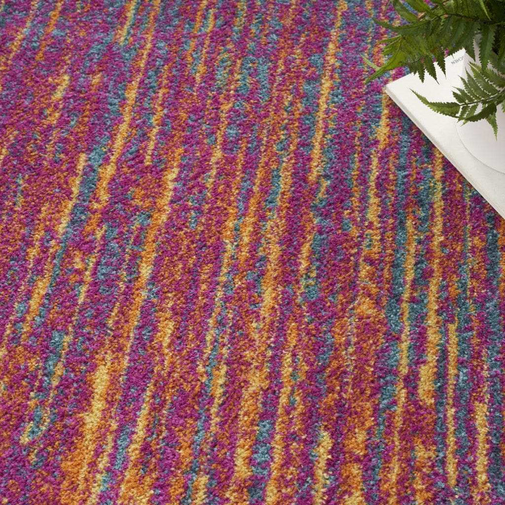 8' X 10' Blue And Pink Abstract Power Loom Area Rug - Homeroots - Flyclothing LLC