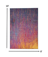 8' X 10' Blue And Pink Abstract Power Loom Area Rug - Homeroots - Flyclothing LLC
