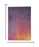 8' X 10' Blue And Pink Abstract Power Loom Area Rug - Homeroots