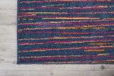 8' X 10' Blue And Pink Abstract Power Loom Area Rug - Homeroots
