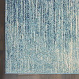 6' Blue and Ivory Abstract Power Loom Runner Rug - Homeroots