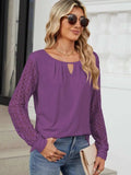 Cutout Round Neck Long Sleeve T-Shirt - Trendsi - Flyclothing LLC