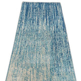 10' Ivory And Blue Abstract Power Loom Runner Rug - Homeroots - Flyclothing LLC