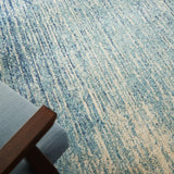 4' X 6' Blue and Ivory Abstract Stripes Power Loom Area Rug - Homeroots - Flyclothing LLC