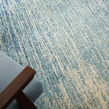 4' X 6' Blue and Ivory Abstract Stripes Power Loom Area Rug - Homeroots - Flyclothing LLC