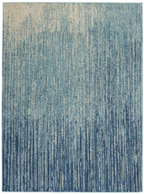 4' X 6' Blue and Ivory Abstract Stripes Power Loom Area Rug - Homeroots - Flyclothing LLC