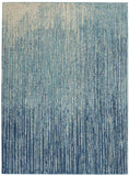 4' X 6' Blue and Ivory Abstract Stripes Power Loom Area Rug - Homeroots - Flyclothing LLC