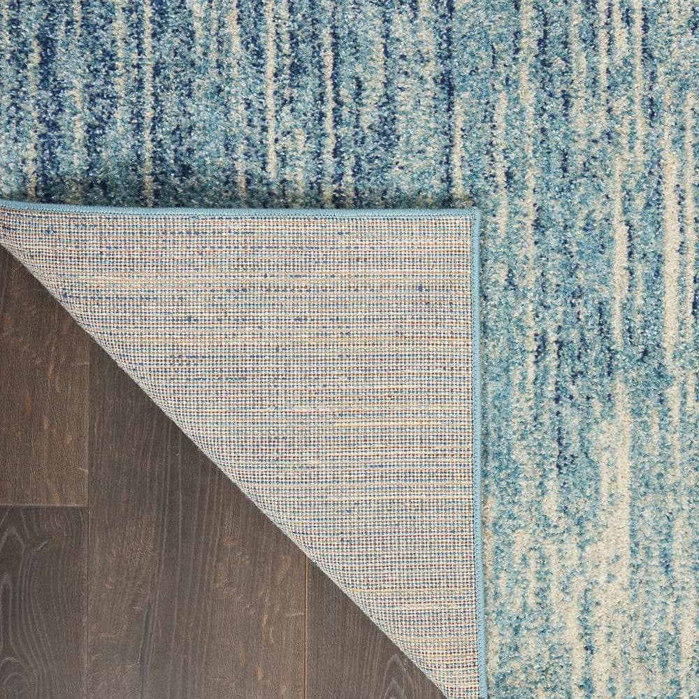 4' X 6' Blue and Ivory Abstract Stripes Power Loom Area Rug - Homeroots - Flyclothing LLC