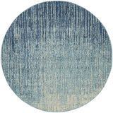 4' Blue and Ivory Abstract Power Loom Round Rug - Homeroots - Flyclothing LLC