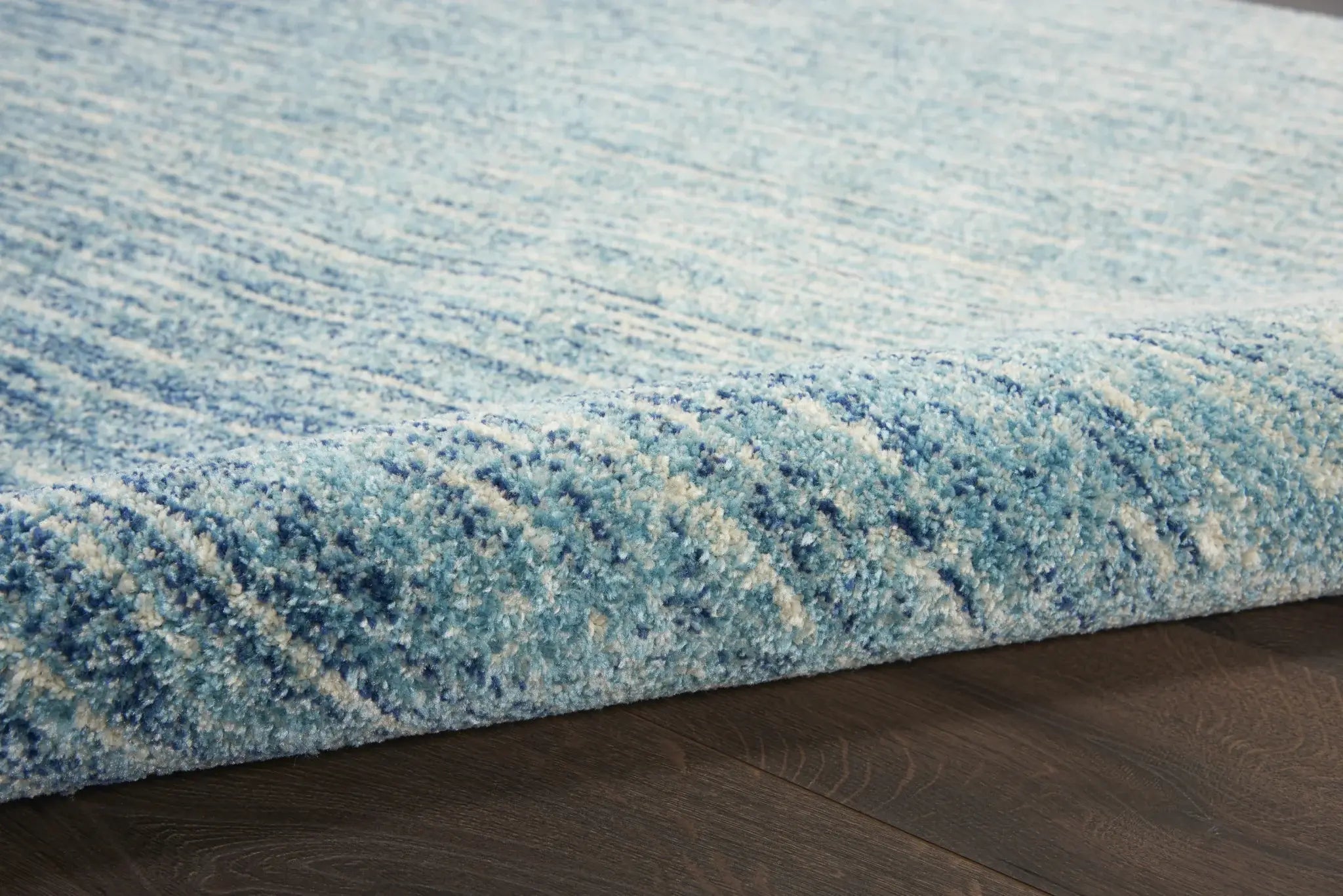 5' X 7' Ivory And Blue Abstract Stripes Power Loom Area Rug - Homeroots - Flyclothing LLC