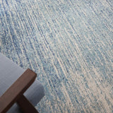 5' X 7' Ivory And Blue Abstract Stripes Power Loom Area Rug - Homeroots - Flyclothing LLC
