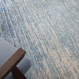 5' X 7' Ivory And Blue Abstract Stripes Power Loom Area Rug - Homeroots - Flyclothing LLC