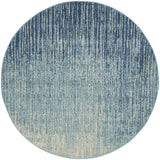 5' Blue and Ivory Abstract Power Loom Round Rug - Homeroots - Flyclothing LLC