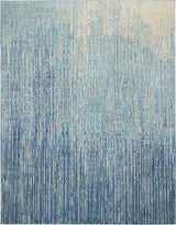 7' X 10' Blue and Ivory Abstract Stripes Power Loom Area Rug - Homeroots - Flyclothing LLC