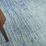 8' Blue and Ivory Abstract Power Loom Round Rug - Homeroots - Flyclothing LLC