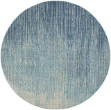 8' Blue and Ivory Abstract Power Loom Round Rug - Homeroots - Flyclothing LLC