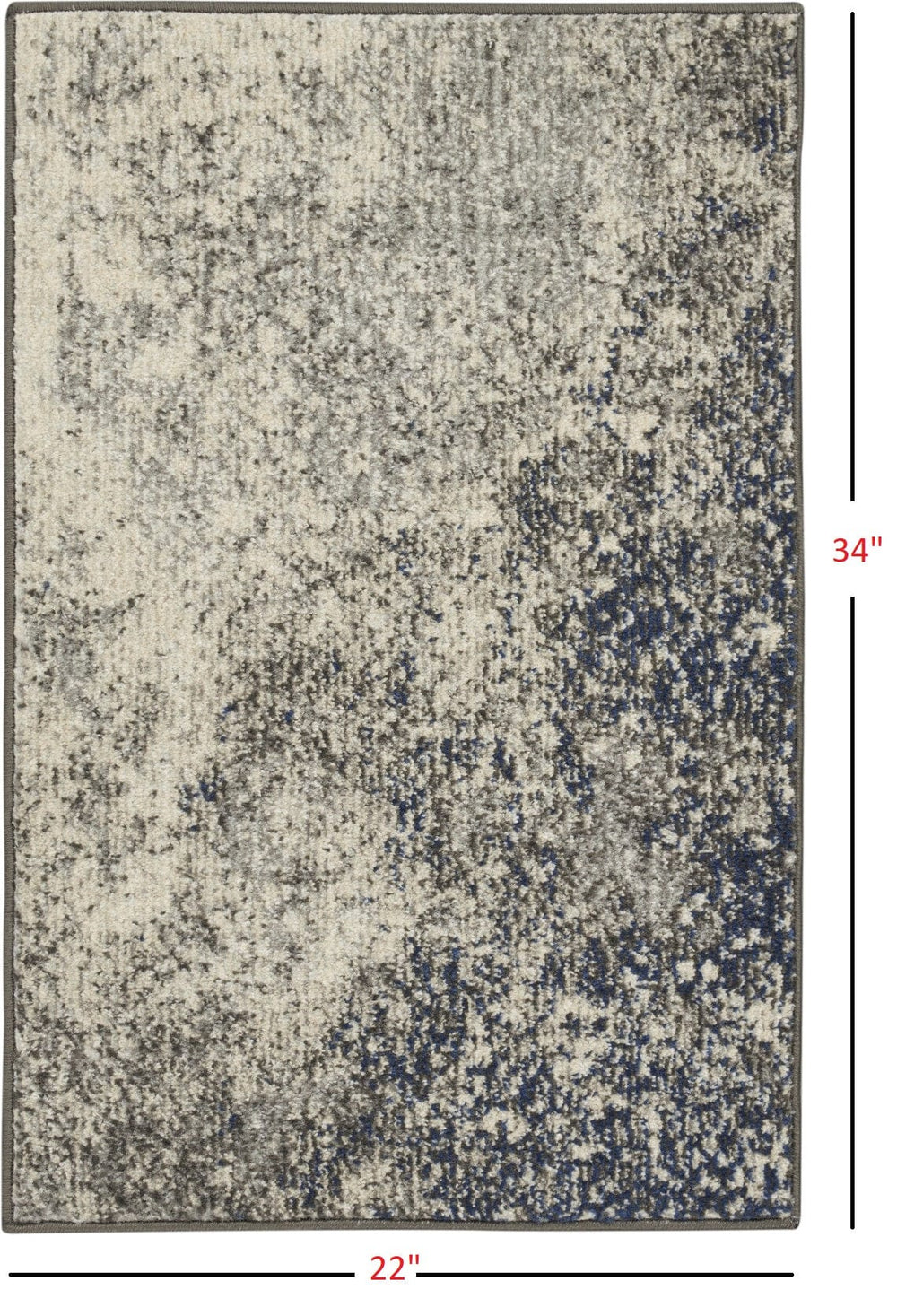 2' X 3' Gray And Ivory Abstract Power Loom Area Rug - Homeroots