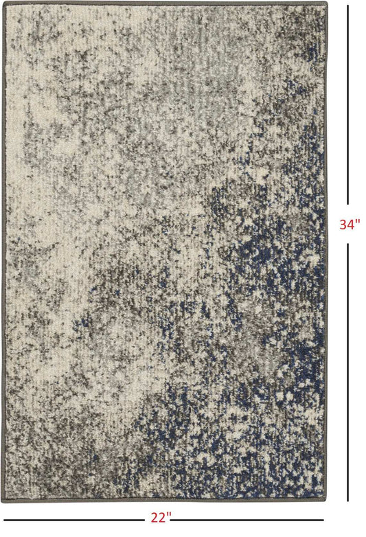 2' X 3' Gray And Ivory Abstract Power Loom Area Rug - Homeroots - Flyclothing LLC