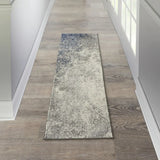 6' Gray And Ivory Abstract Power Loom Runner Rug - Homeroots - Flyclothing LLC
