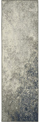 6' Gray And Ivory Abstract Power Loom Runner Rug - Homeroots