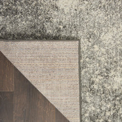 6' Gray And Ivory Abstract Power Loom Runner Rug - Homeroots