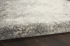 8' Gray And Ivory Abstract Power Loom Runner Rug - Homeroots