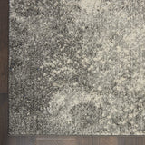 8' Gray And Ivory Abstract Power Loom Runner Rug - Homeroots