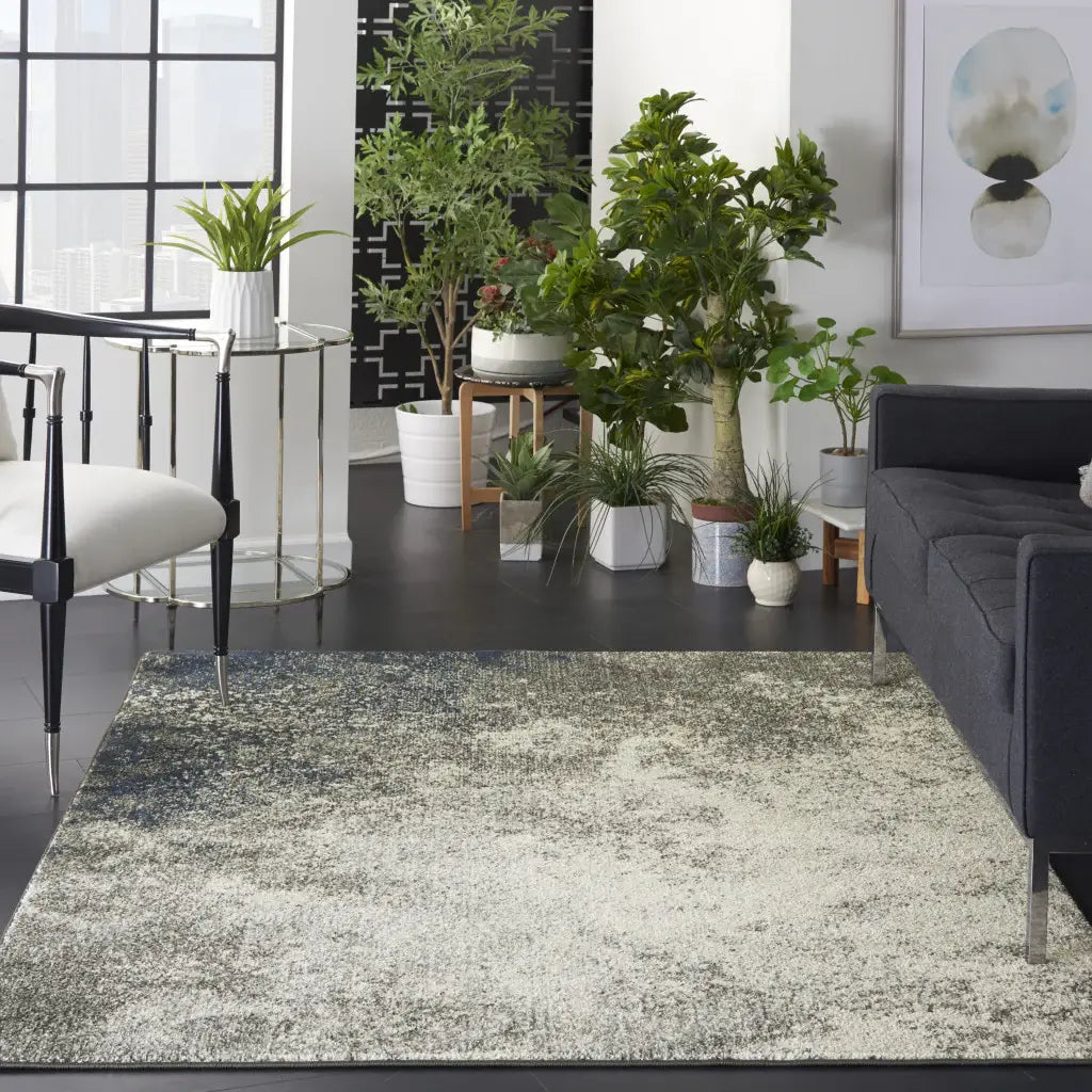 4' X 6' Gray And Ivory Abstract Power Loom Area Rug - Homeroots - Flyclothing LLC