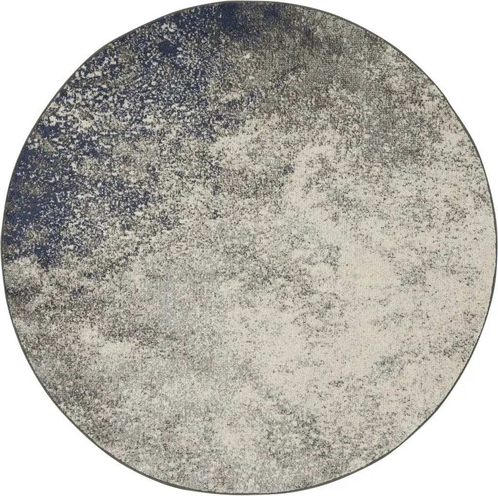 4' Gray And Ivory Round Abstract Power Loom Area Rug - Homeroots - Flyclothing LLC