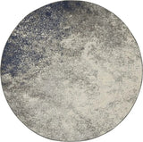 4' Gray And Ivory Round Abstract Power Loom Area Rug - Homeroots