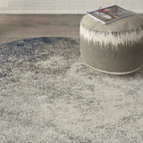 4' Gray And Ivory Round Abstract Power Loom Area Rug - Homeroots - Flyclothing LLC