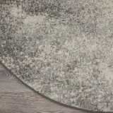 4' Gray And Ivory Round Abstract Power Loom Area Rug - Homeroots - Flyclothing LLC
