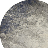 4' Gray And Ivory Round Abstract Power Loom Area Rug - Homeroots