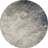 4' Gray And Ivory Round Abstract Power Loom Area Rug - Homeroots