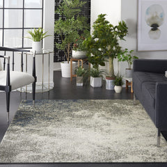 5' X 7' Gray And Ivory Abstract Power Loom Area Rug - Homeroots