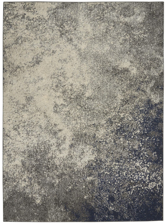 5' X 7' Gray And Ivory Abstract Power Loom Area Rug - Homeroots