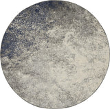 5' Gray And Ivory Round Abstract Power Loom Area Rug - Homeroots