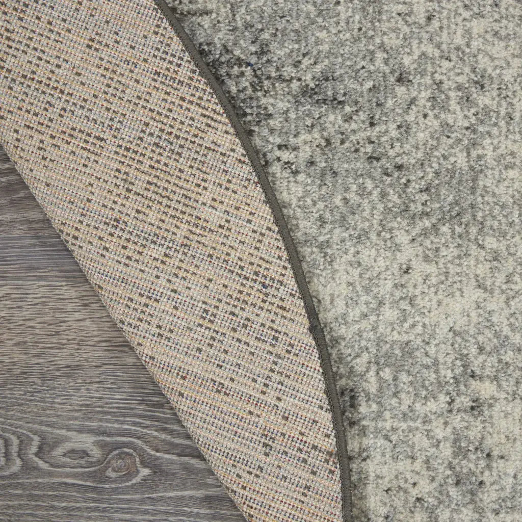 5' Gray And Ivory Round Abstract Power Loom Area Rug - Homeroots - Flyclothing LLC
