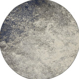 5' Gray And Ivory Round Abstract Power Loom Area Rug - Homeroots