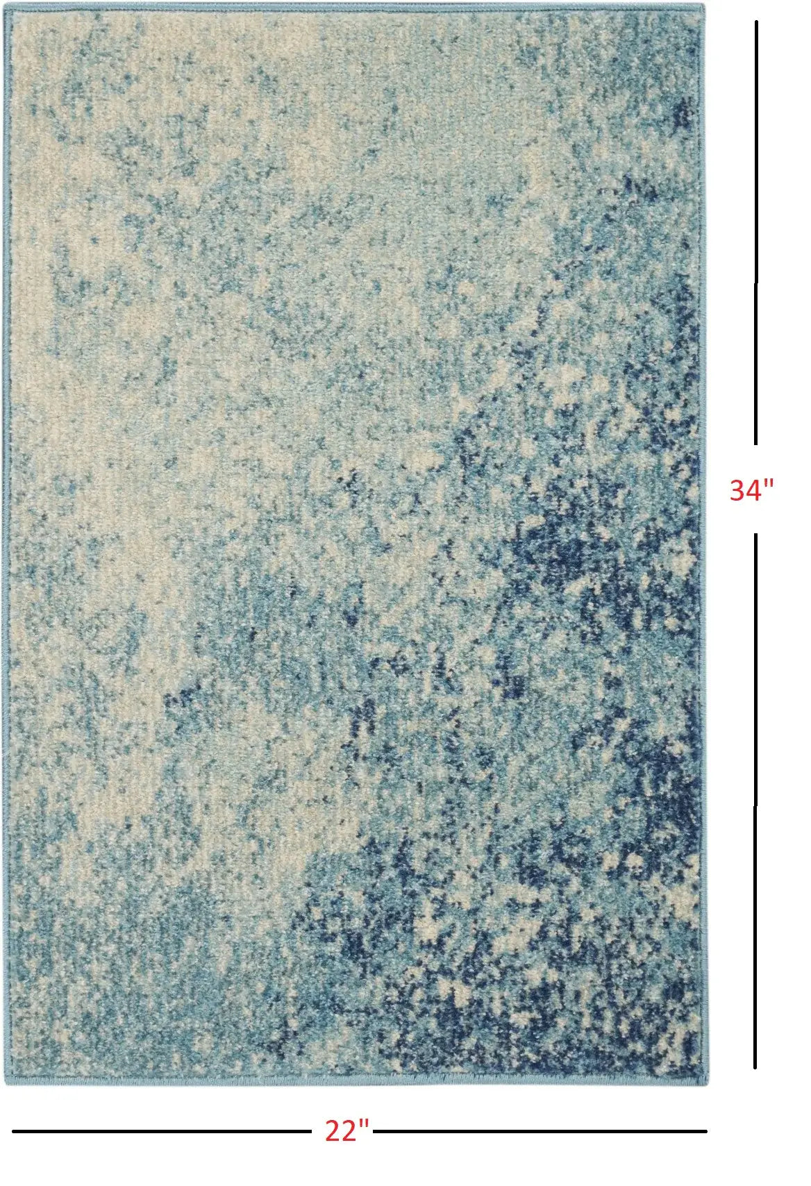 2' X 3' Ivory And Blue Abstract Power Loom Area Rug - Homeroots - Flyclothing LLC