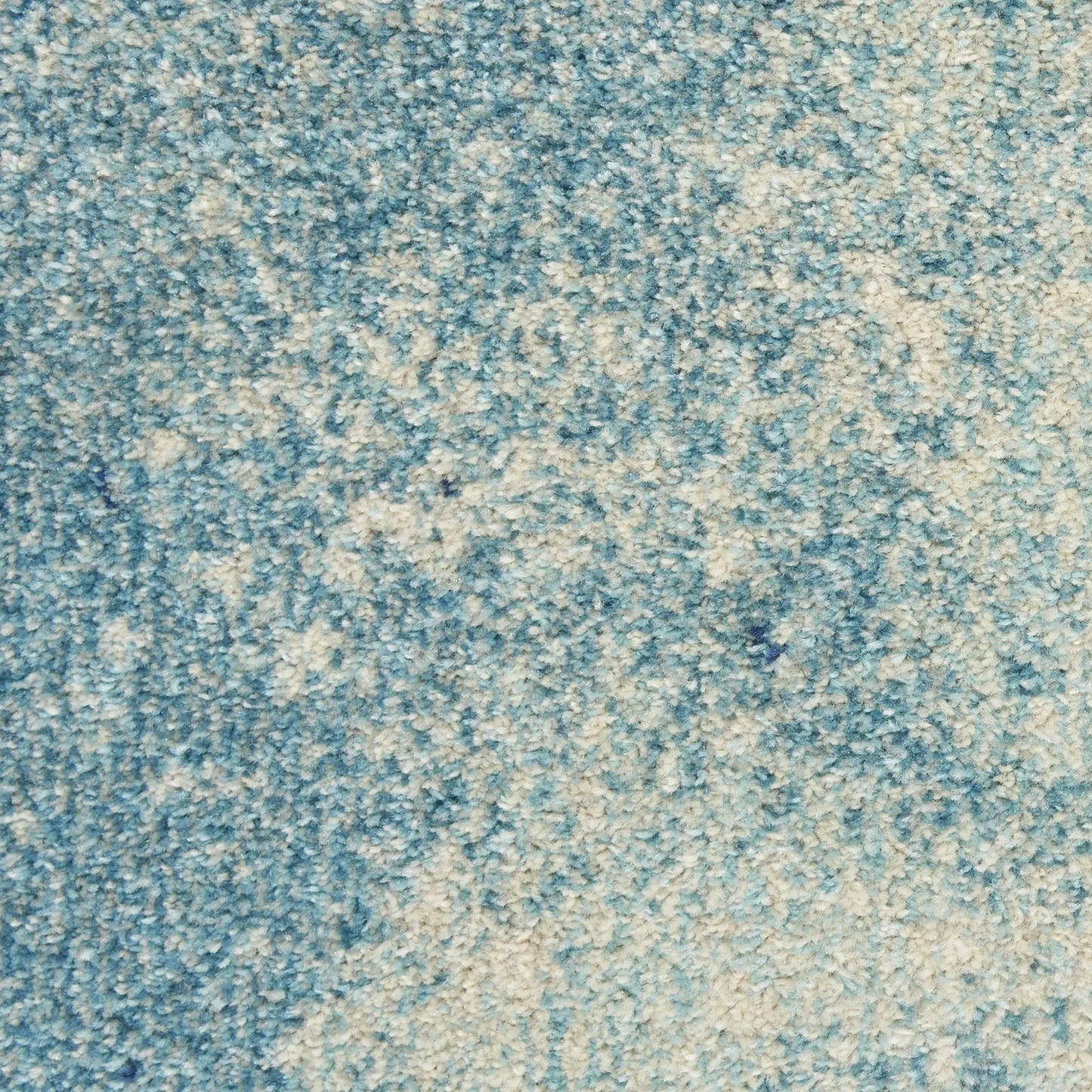 8' Ivory And Blue Abstract Power Loom Runner Rug - Homeroots - Flyclothing LLC