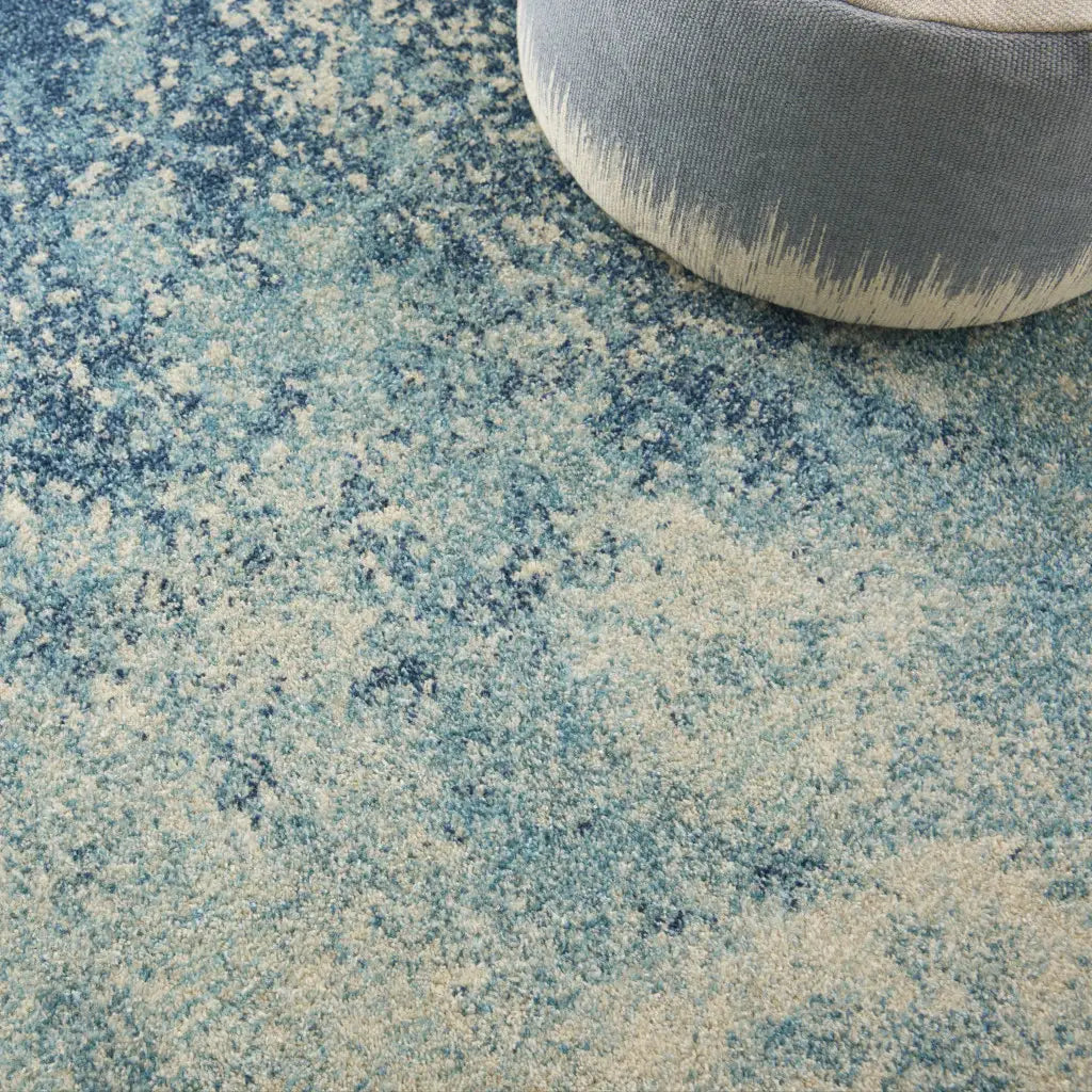 5' X 7' Ivory And Blue Abstract Power Loom Area Rug - Homeroots - Flyclothing LLC