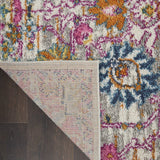 6' Silver Floral Power Loom Runner Rug - Homeroots