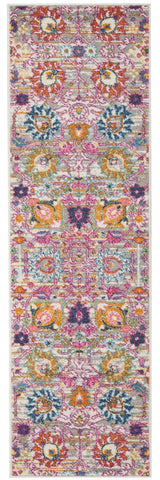 6' Silver Floral Power Loom Runner Rug - Homeroots - Flyclothing LLC