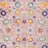 5' X 7' Gray and Pink Floral Power Loom Distressed Area Rug - Homeroots