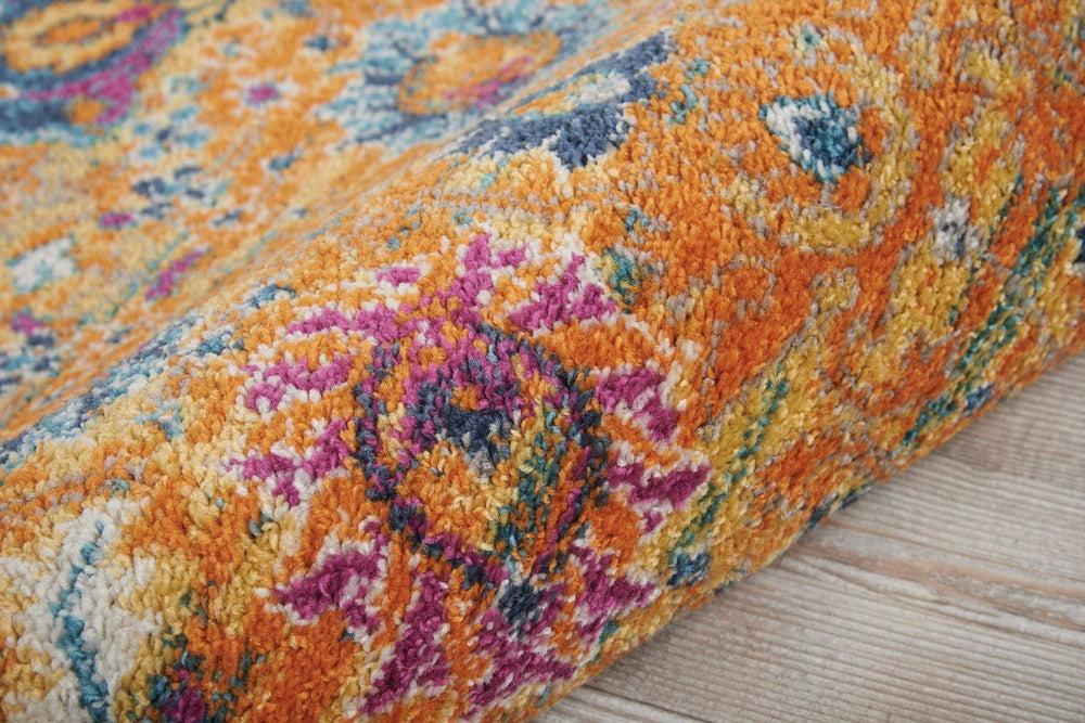 6' Sunset Floral Power Loom Runner Rug - Homeroots - Flyclothing LLC