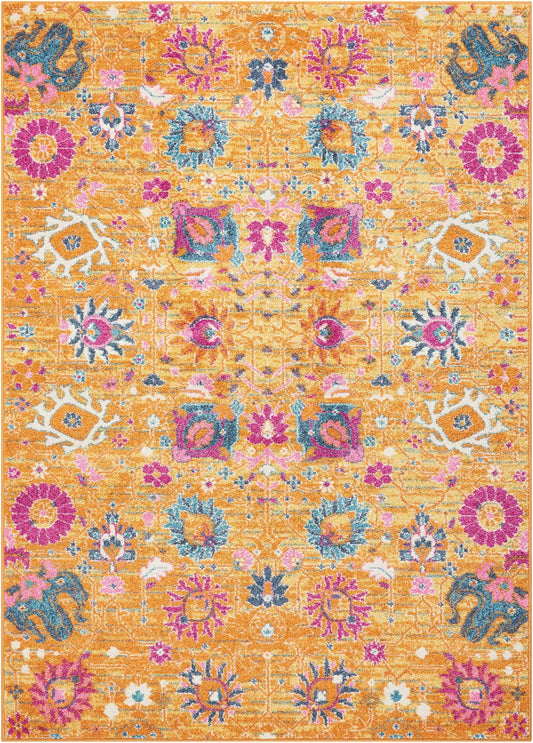 5' X 7' Sunset Floral Power Loom Area Rug - Homeroots - Flyclothing LLC