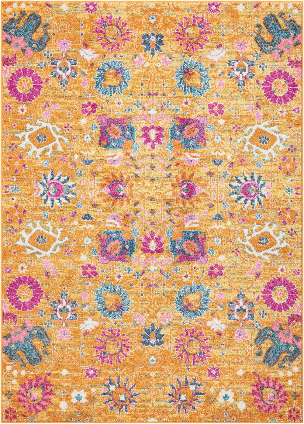 7' X 10' Sunset Floral Power Loom Area Rug - Homeroots - Flyclothing LLC
